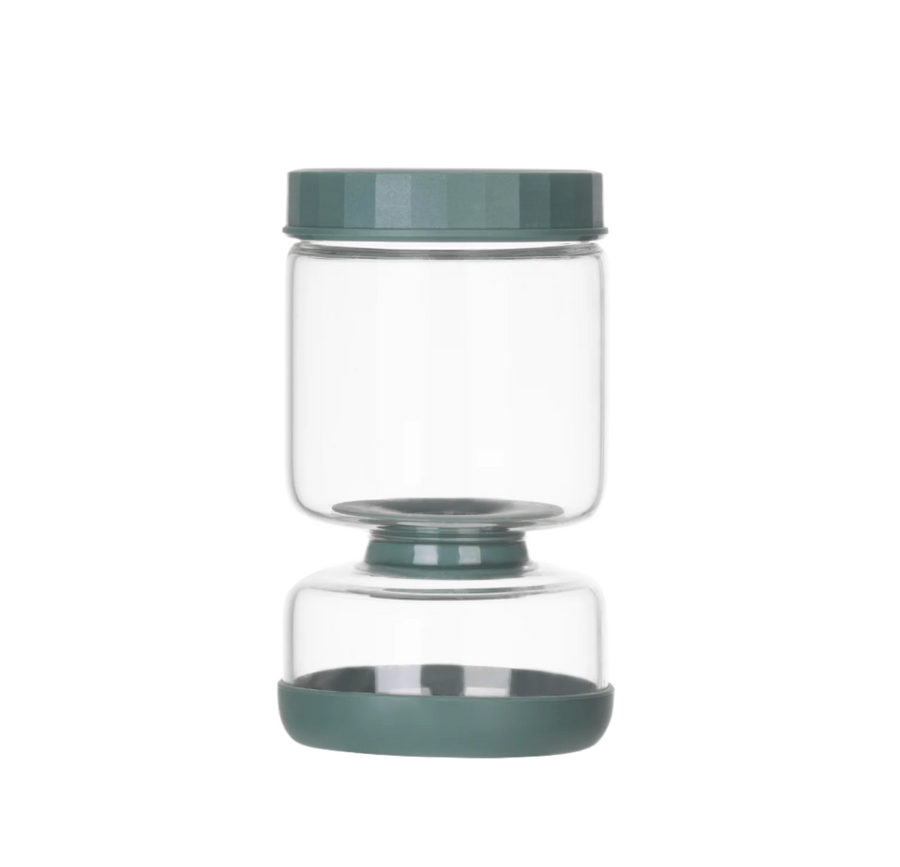 Genicook Dual-Part Glass Pickle Jar: The Flip-Over, Mess-Free Serving, Hand Blown Glass, Food Preserver - GenicookGenicook