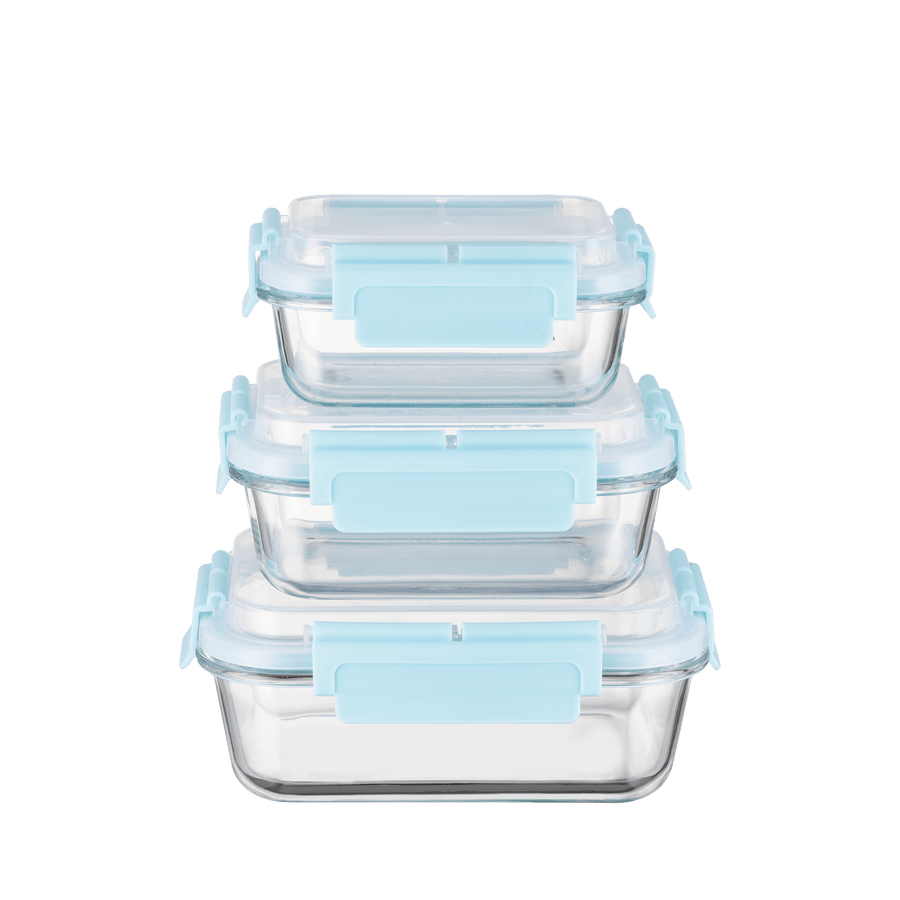 HI-TOP Lids With Pro Grade Removable Lockdown Levers (Rectangular 3 container set) - GenicookGenicook