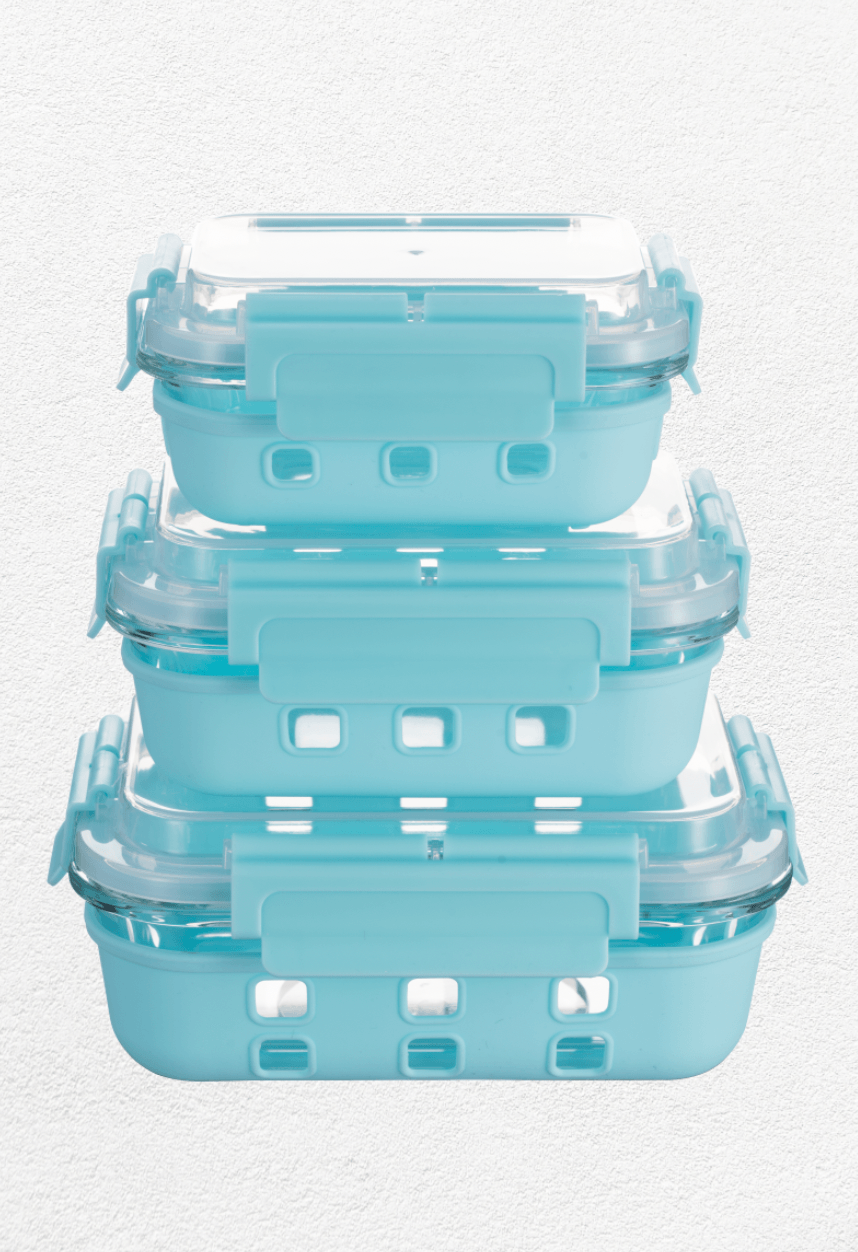 Ello DuraGlass Glass Food Storage Containers with Sillicone Protection
