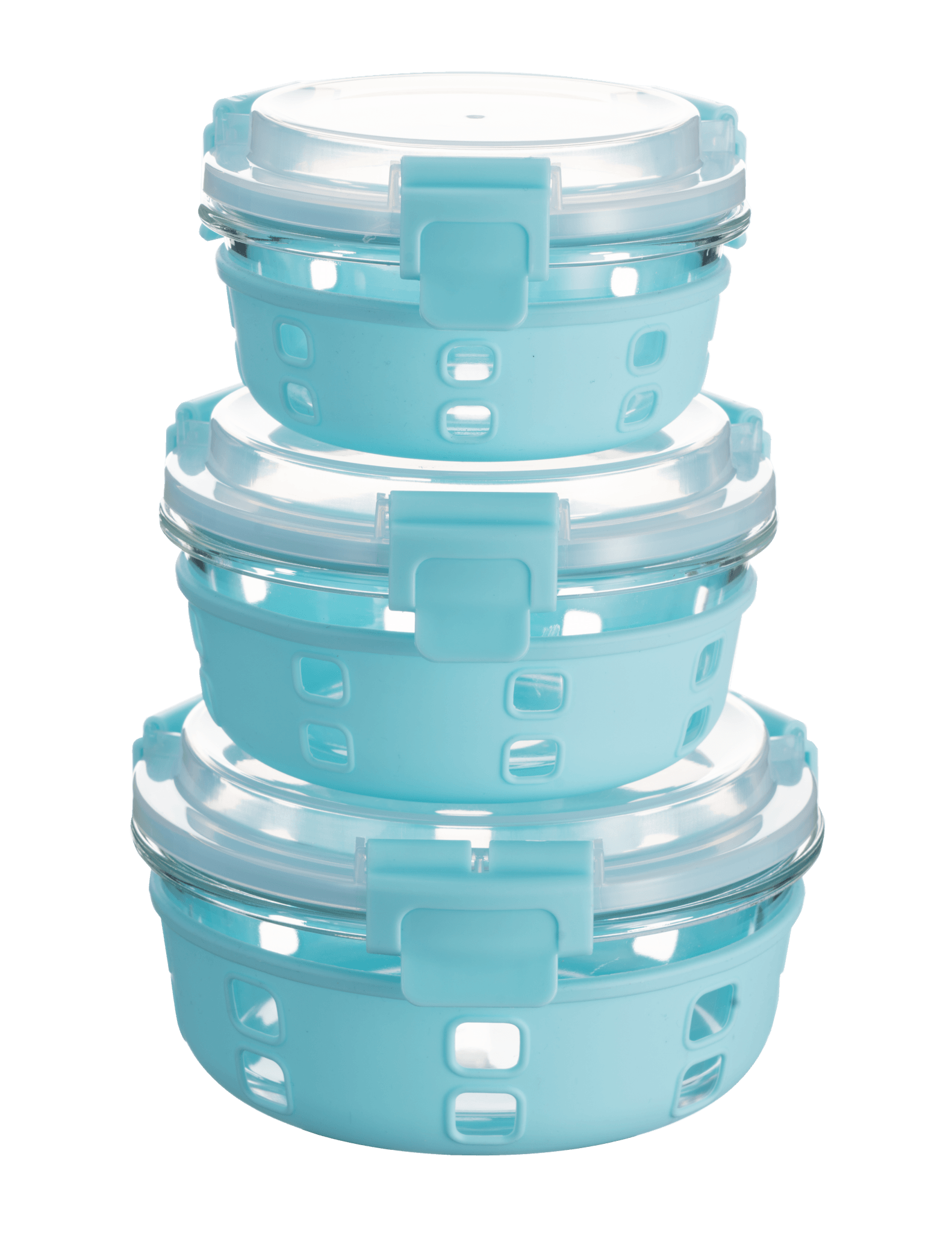 HI-TOP Lids With Pro Grade Removable Lockdown Levers & Silicone Sleeve (Round 3 container set) - GenicookGenicook