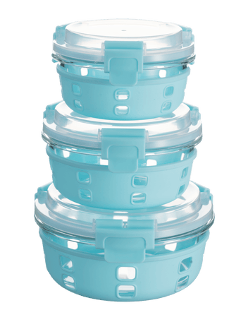 HI-TOP Lids With Pro Grade Removable Lockdown Levers & Silicone Sleeve (Round 3 container set) - GenicookGenicook