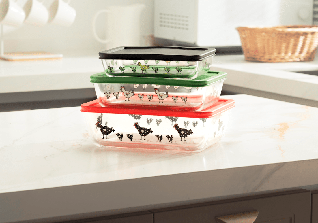 Rectangular Borosilicate Glass Nesting Container Set With Snap-On Lids (3 Container Set) - GenicookGenicook