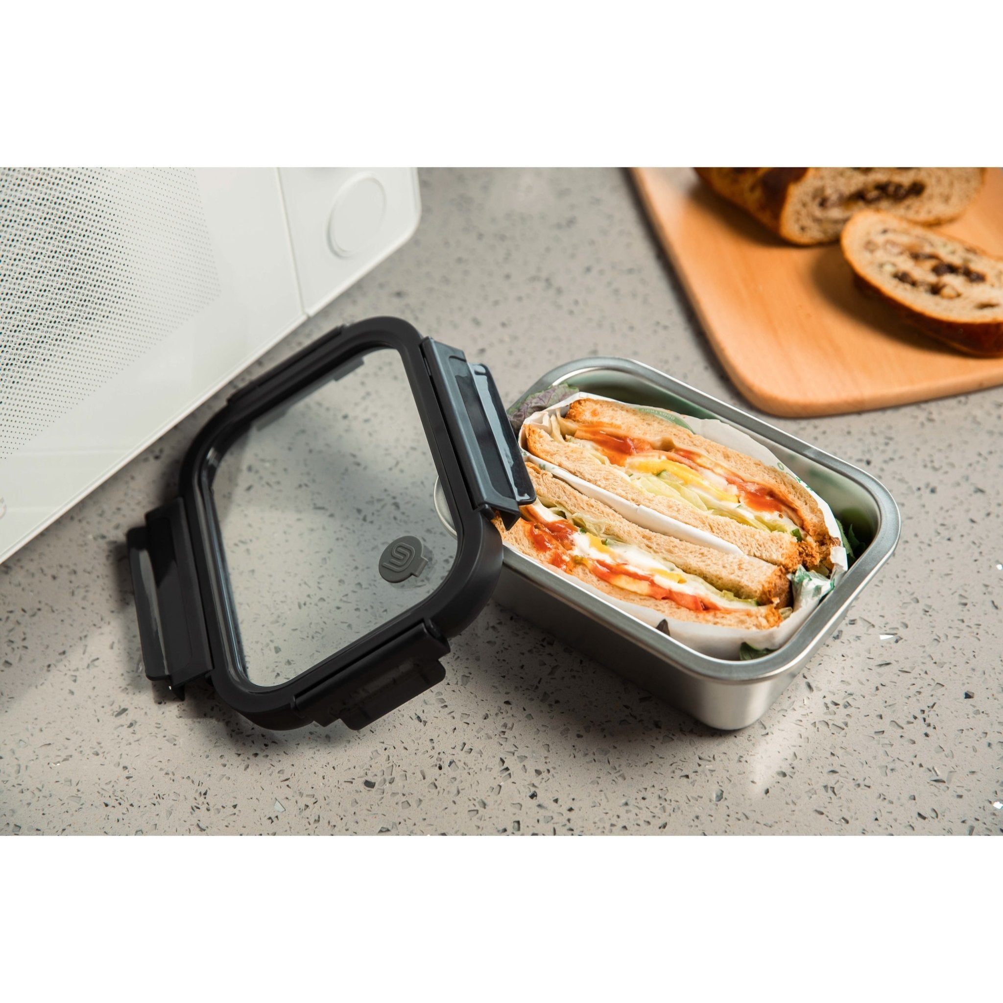 RYEDE™ Microwave-Safe Stainless Steel Container (Round, Square, Rectangle) (800, 1200, or 1800 ML) - GenicookGenicook