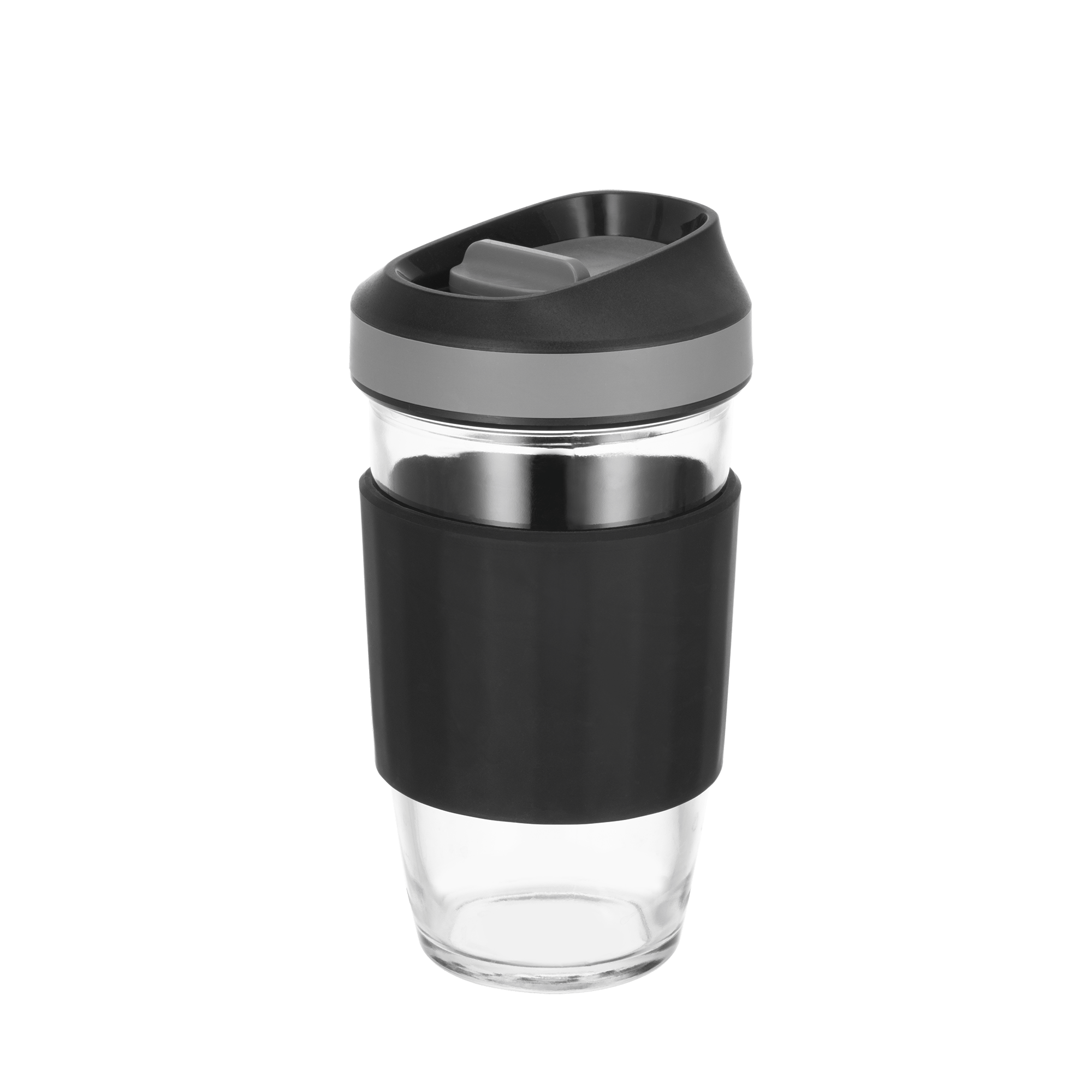 TAREE™ No drip-sip, Borosilicate Glass Coffee Mug w/ Silicone Sleeve (16.2 oz) - GenicookGenicook